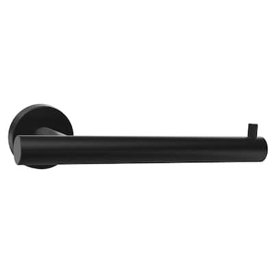 Arrondi Single Post Tissue Roll Holder in Matte Black - 7-1/4 in.