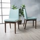 preview thumbnail 5 of 17, Dimitri Mid-Century Fabric Dining Chair (Set of 2) by Christopher Knight Home Mint with Walnut