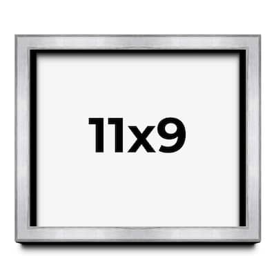 11x9 Shadow Box Frame Silver | 1.375 Inches Deep Real Wood