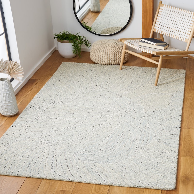 SAFAVIEH Handmade Metro Madlene Abstract Floral Wool Rug - 3' x 5' - Light Blue/Ivory
