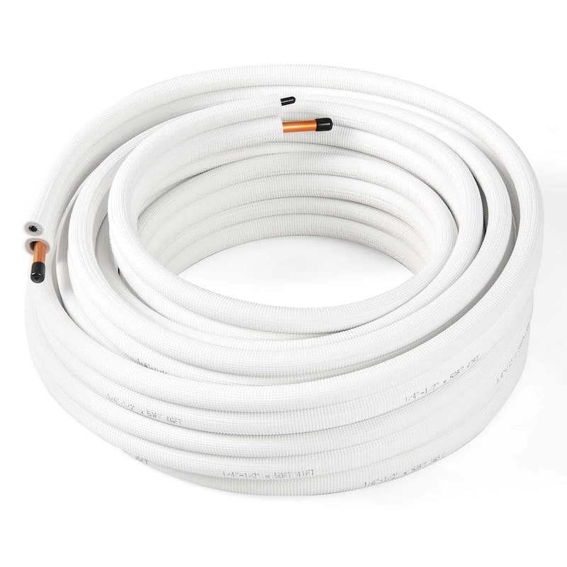 Costway 25/50 FT Air Conditioning Copper Tubing Hose Extension for - 50 FT