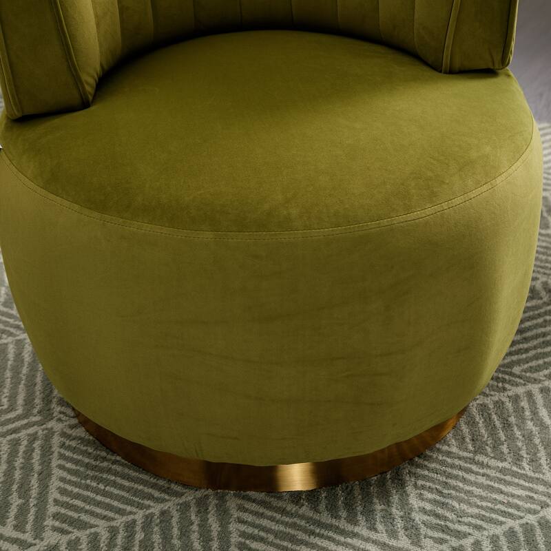 Olive 25.2" Upholstered 360° Swivel Barrel Chair