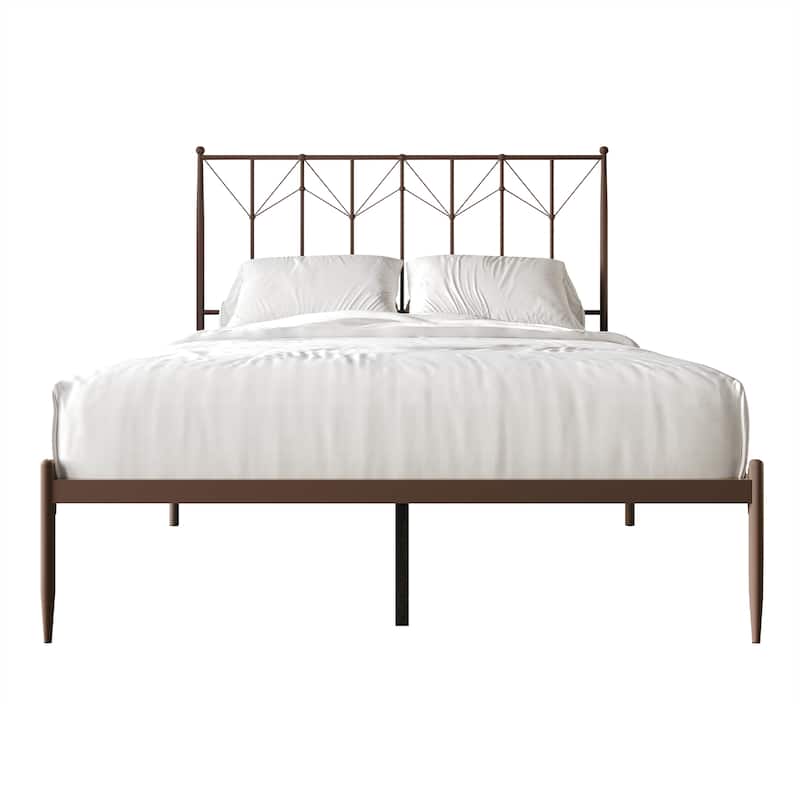 CraftPorch Elegant Metal Platform Bed - Brown - King