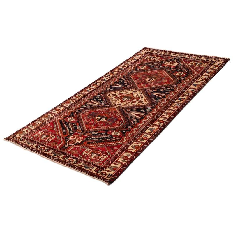 ECARPETGALLERY Hand-knotted Konya Anatolian Dark Navy, Red Wool Rug - 4'10 x 10'2
