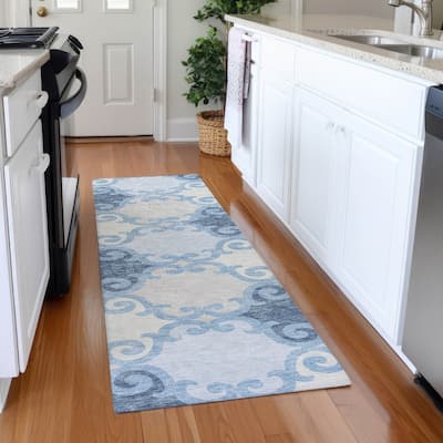Premium Washable Super Soft Ornate Scroll Mayfield Rug