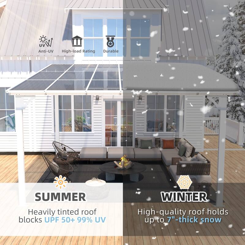 AECOJOY Wall Mounted Gazebos Pergola Gazebo Awnings for Backyard
