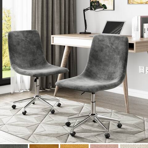 Corvus Ravi 2-Piece Ergonomic Armless Contemporary Fabric Adjustable Home Office Chair