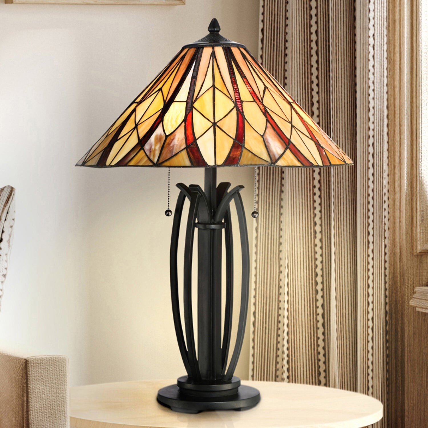 Luxury Old World Tiffany Table Lamp, 25.5