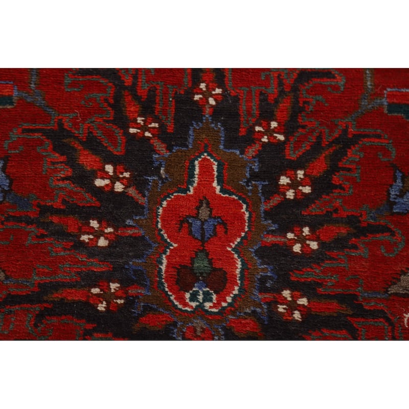 Hand Knotted Oriental 100% Wool Carpet Traditional Floral Red Heriz Area Rug - 13' 8'' X 9' 9''