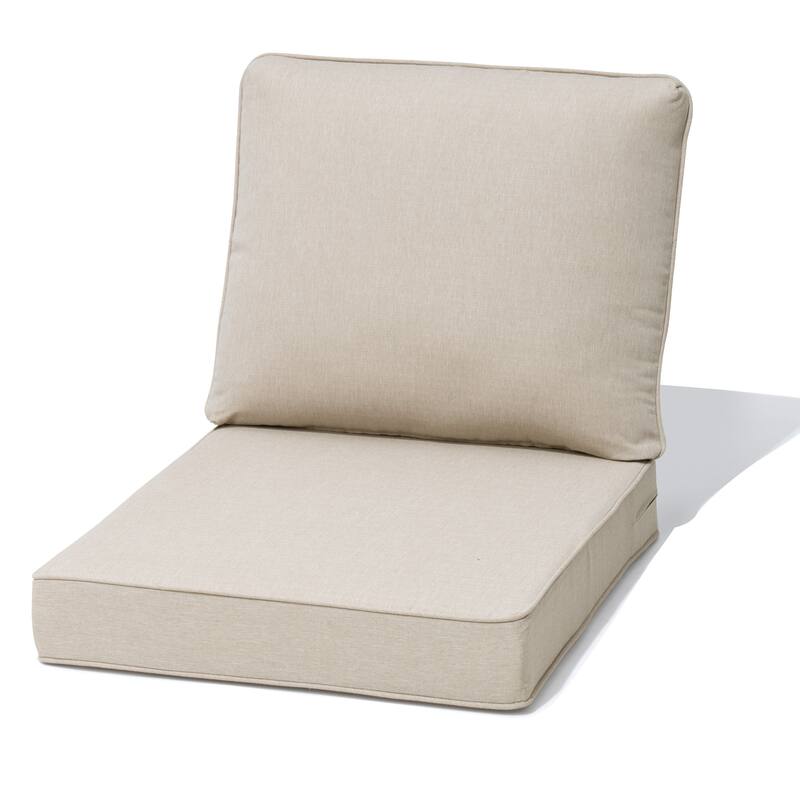 27.6 x 24.4 x 8.7 in T Outdoor Indoor Patio Premium fabric Seat Cushions Set (Seat & Back) - 1PC - PUTTY