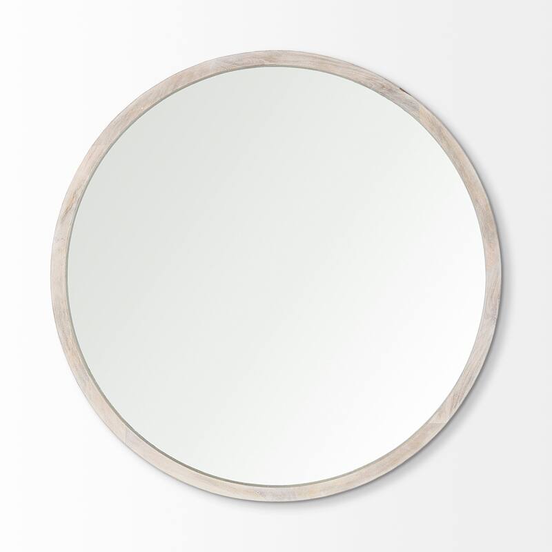 Gambit Solid Wood Frame Large Round Mirror - 46" x 46"