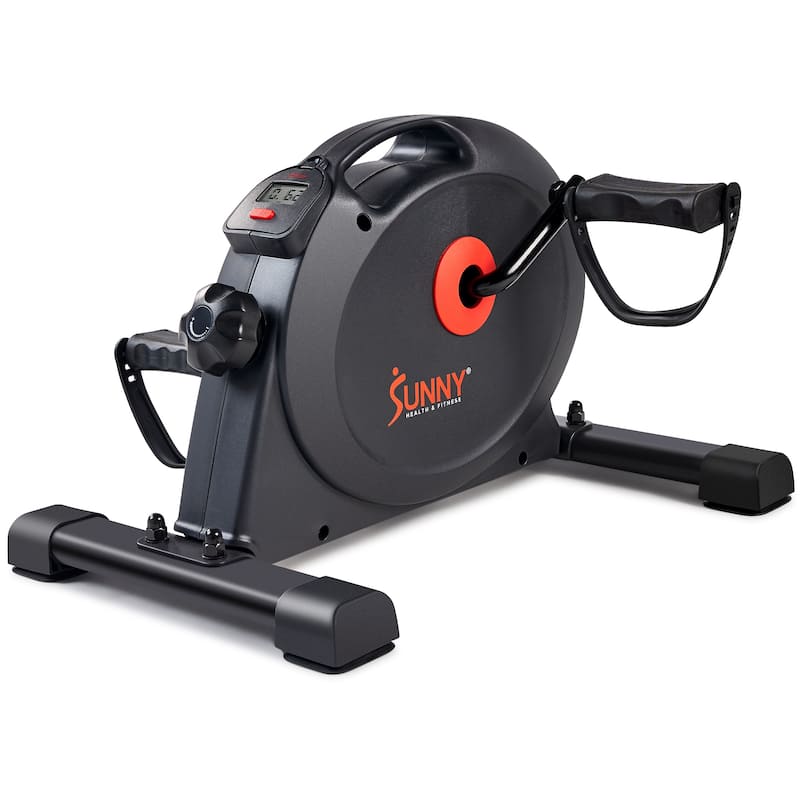 Sunny Health & Fitness Under Desk Smart Mini Exercise Bike (Dark Grey) - SF-B023005DGY - Dark Gray - 17.9L x 16.1W x 11.7H - Dark Gray - 17.9L x 16.1W x 11.7H - Weights