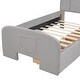 preview thumbnail 21 of 20, Velvet Rabbit-Shaped Twin Size Platform Bed with Drawers and Bed-End Storage Pocket