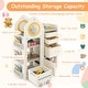 preview thumbnail 6 of 9, Multipurpose Toy Chest and Bookshelf with Mobile Trolley for Bedroom - 34" x 15" x 47"