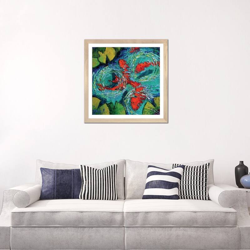 iCanvas "Colorful Koi Fishes In Lily Pond" by Mona Edulesco