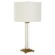 preview thumbnail 5 of 5, Upscale Square Column Crystal Base Table Lamp - 28" - Clear