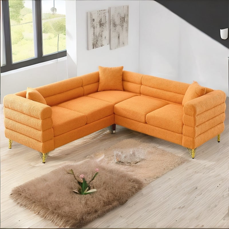 81.5-Inch Oversized Corner L-Shaped Sectional Sofa with 3 Cushions