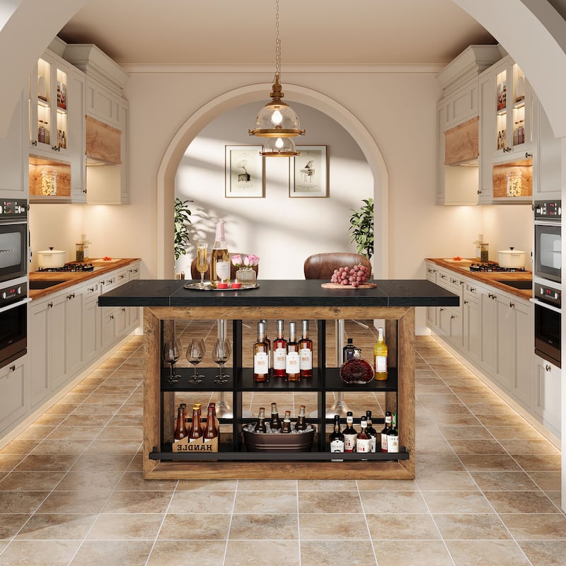Kitchen Island with Storage, Counter Height Kitchen Island Table