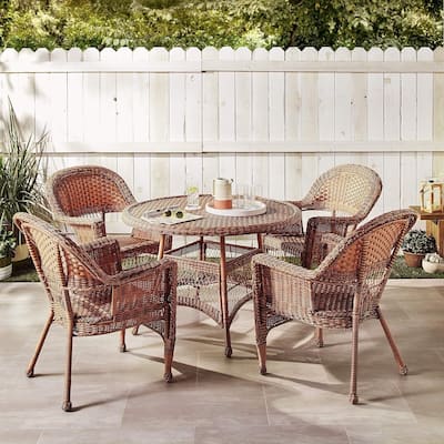 Outdoor Dining Set 5 Piece Patio Table & Chairs Comfort Classic Design