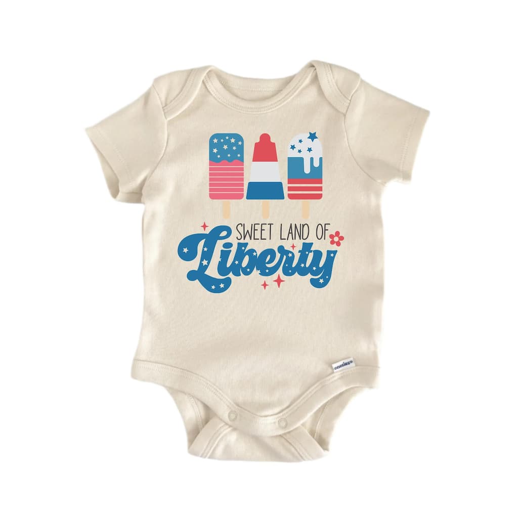 Sweet Land Of Liberty July 4 - Baby Boy Girl Clothes Infant Bodysuit Funny Cute Newborn