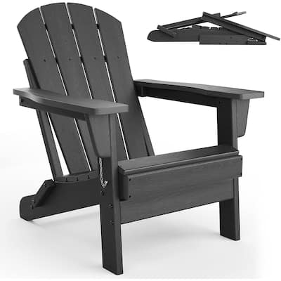 Folding Adirondack Chairs Set Of 1 HDPE Plastic Outdoor Chairs