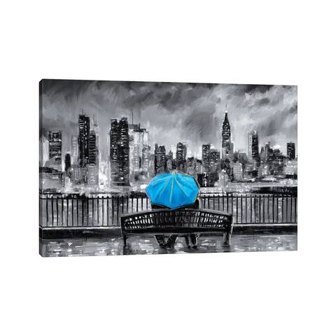 iCanvas "NY In Love In Blue" by P.D. Moreno Canvas Print