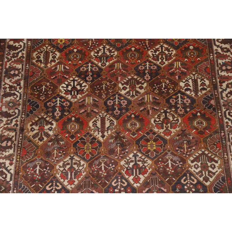 Bakhtiari Persian Vintage Area Rug Handmade Wool Carpet - 7'1"x 10'3"