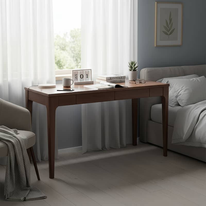 GDFStudio - Corvallis Mid-Century Solid Wood Desk with Drawer