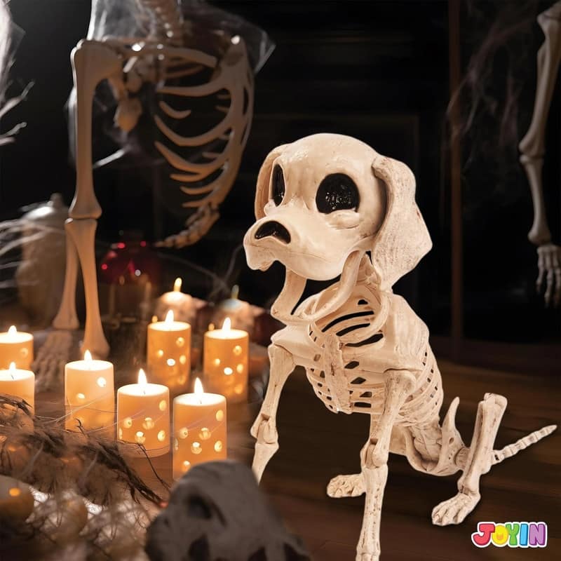 Halloween Posable Dog Skeleton, 9.8" X 4.7" X 12.6"