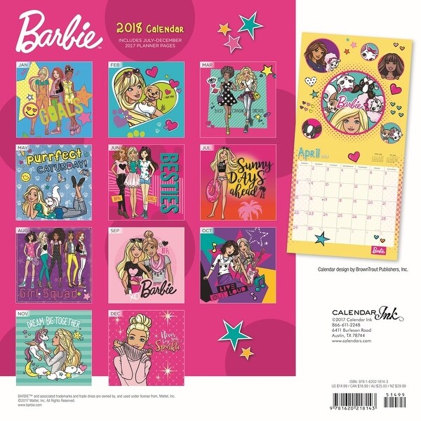 barbie calendar 2018