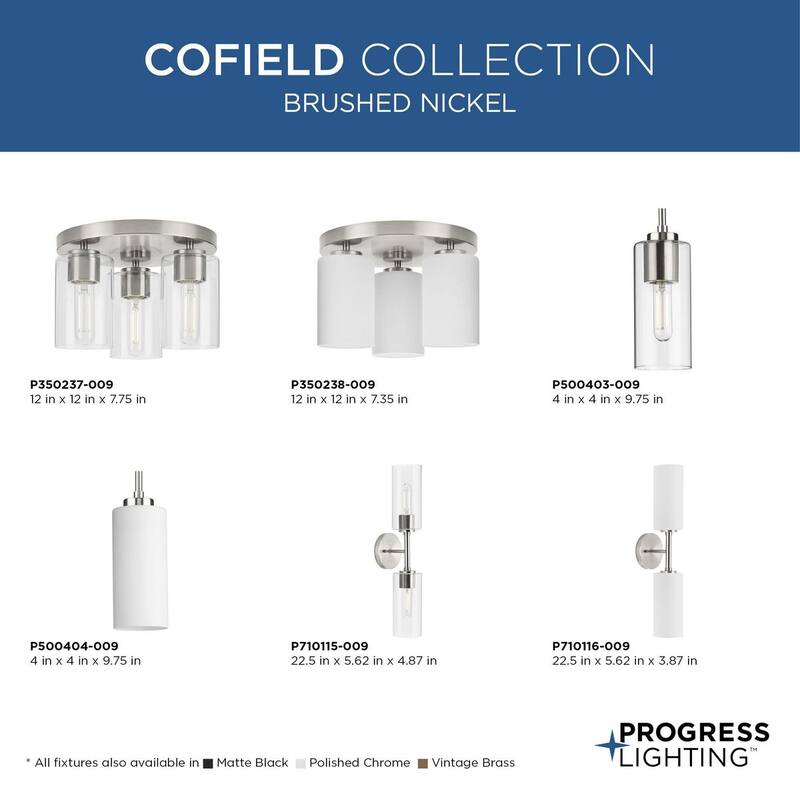 Cofield Collection One-Light Brushed Nickel Transitional Pendant - 4 in x 4 in x 9.75 in