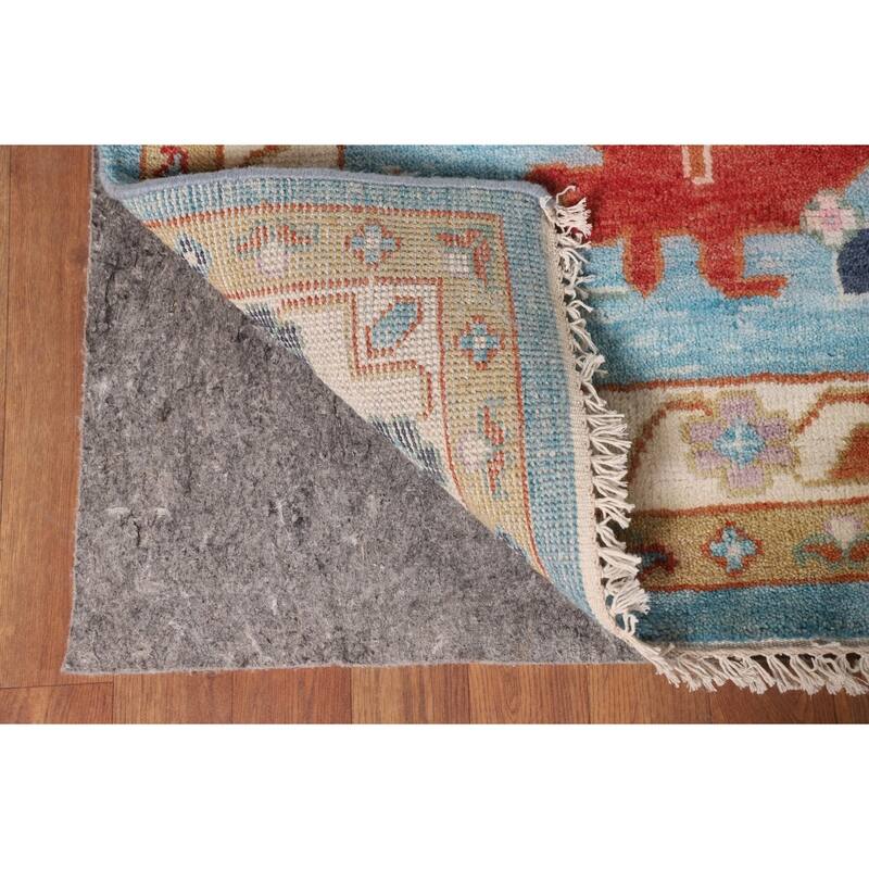 Palace Size Blue Floral Oushak Oriental Area Rug Handmade Wool Carpet - 11'9"x 14'8"