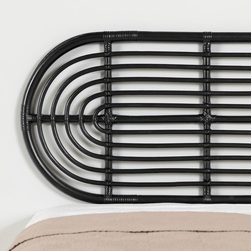 Appeal Wooden Bed with Retro Headboard - Black Hoya Design - 82.5" L x 65" W