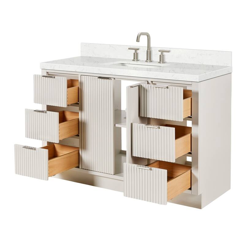 Ariel P54CQRVO Milan 54" Free Standing Single Basin Vanity Set with