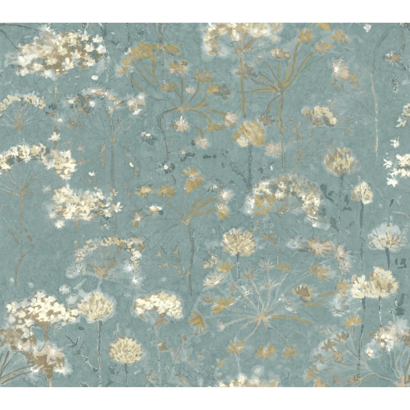 Gennevilliers 20' L x 27" W Fantasy Peel and Stick Wallpaper - Blue/Beige