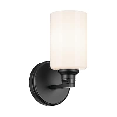 Kichler Lighting Gioe 9.5" 1-Light Wall Sconce with Opal Glass in Black