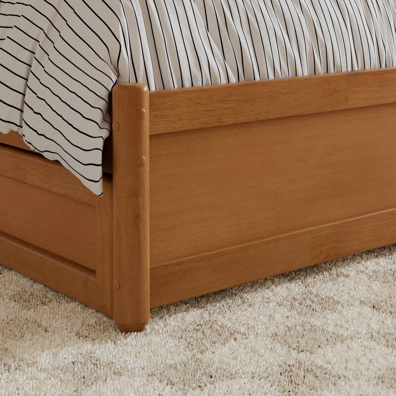 Clayton Platform Bed with Panel Footboard and Twin XL Trundle
