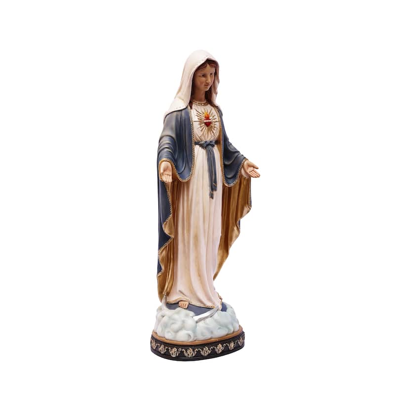 Sacred Heart Virgin Mary Outdoor Garden Statue with Open Hands - 23.5"