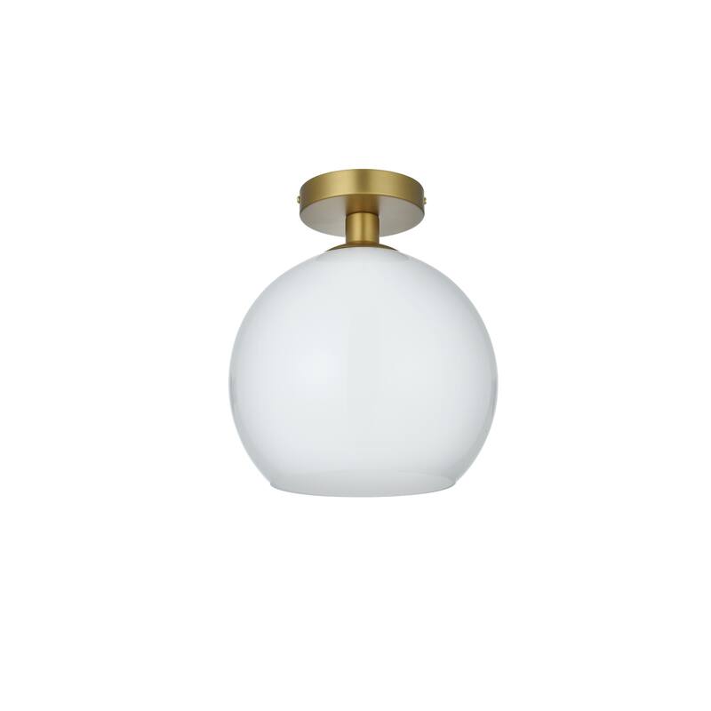 1 Light Flush Mount with 10 inch Frosted White Glass
