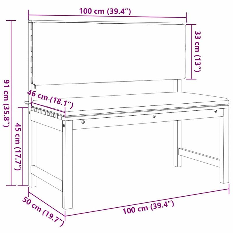 vidaXL Garden Bench Set Brown solid acacia wood - 20 x 35 x 30