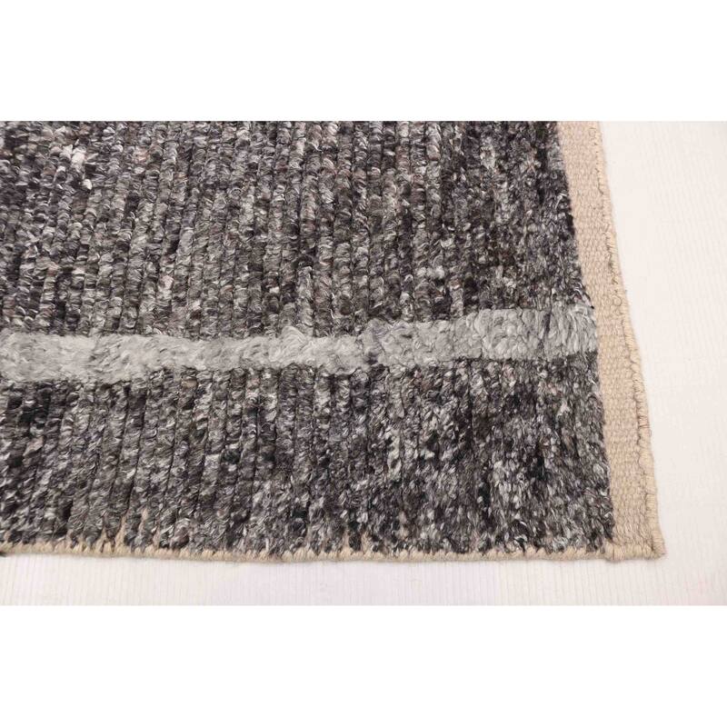 ECARPETGALLERY Hand-knotted Tangier Dark Grey Wool Rug - 8'2 x 10'0