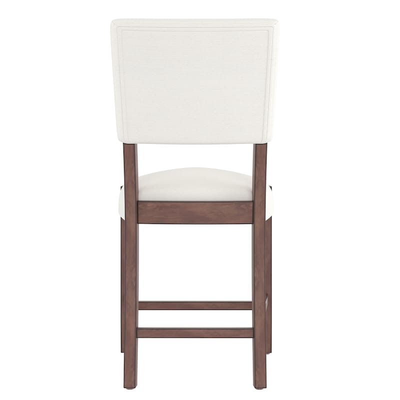 24.6" Modern Linen Upholstered Dining Chairs with Wood Legs (Set of 4)