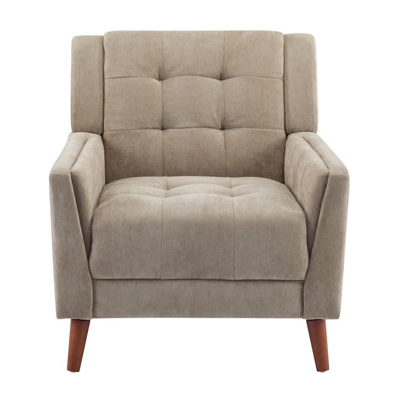 Christopher Knight Home - Candace Mid Century Modern Fabric Arm Chair - Light Brown,Walnut