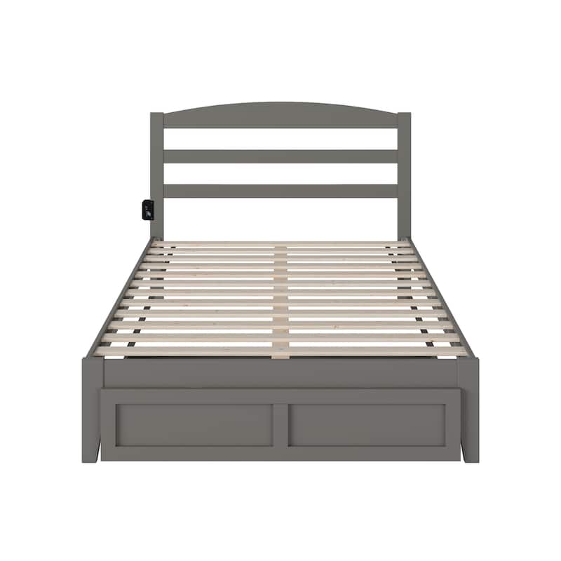 AFI Warren Platform Bed with Foot Drawer and Charging Station