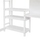 preview thumbnail 11 of 23, Full Size Loft Bed with Desk, 3-Tier Shelves and Writable Board, Wooden Storage Bed with Ladder and Guardrails for Safety