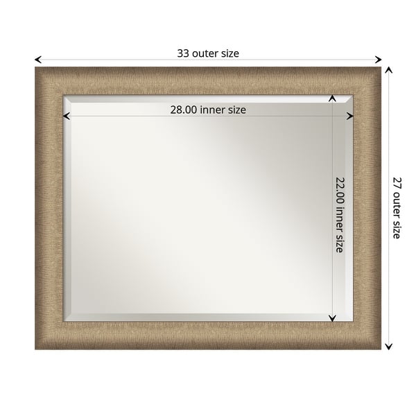 dimension image slide 11 of 18, Beveled Bathroom Wall Mirror - Elegant Frame
