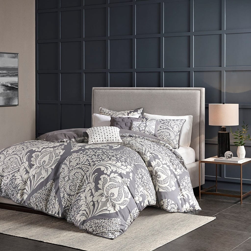 GDF Studio - Vienna 6-Piece Printed Duvet Cover Set with Decorative Pillows