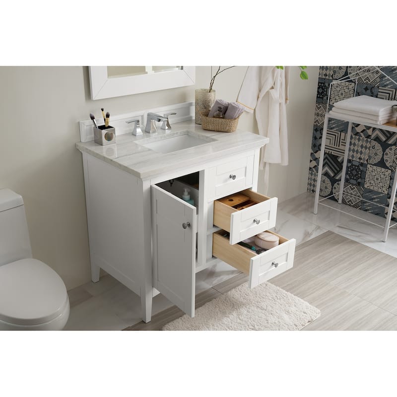 James Martin Vanities Palisades 36" Single Vanity, Bright White