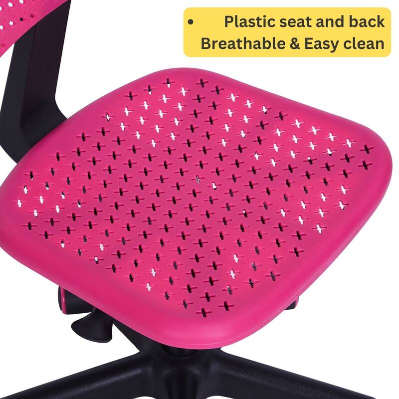 HomyLin Plastic Adjustable Rolling Kids Study Desk Chair Armless