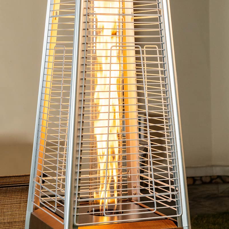 Outdoor 48,000 BTU Pyramid Propane Gas Patio Heater with Wheels